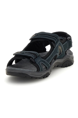 Blaue Sandalen aus echtem Leder mit Riemenverschluss Fly dynamic FD07