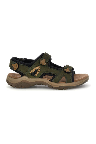 Sandali verdi in vera pelle con chiusura a strappo Fly dynamic FD07