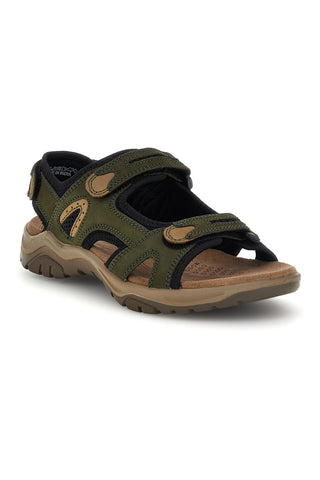 Grüne Sandalen aus echtem Leder mit Riemenverschluss Fly dynamic FD07