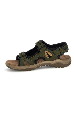 Grüne Sandalen aus echtem Leder mit Riemenverschluss Fly dynamic FD07