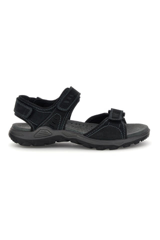 Sandali nero in vera pelle con chiusure a strappo Fly dynamic FD10