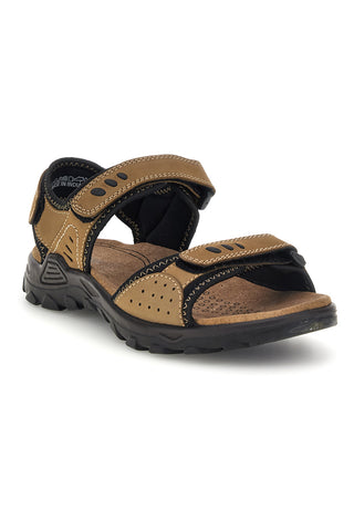 Sandali taupe in vera pelle con chiusure a strappo Fly dynamic FD10