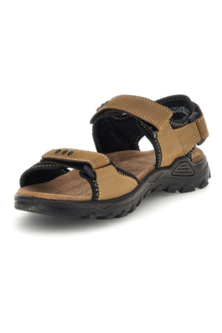 Sandali taupe in vera pelle con chiusure a strappo Fly dynamic FD10