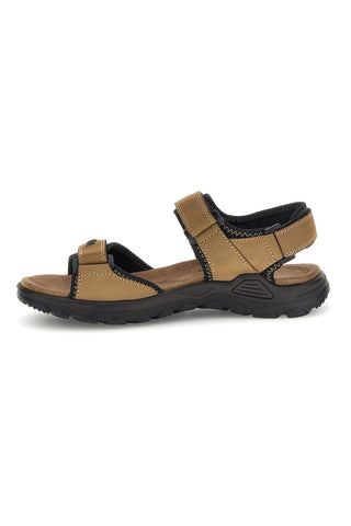 Sandali taupe in vera pelle con chiusure a strappo Fly dynamic FD10