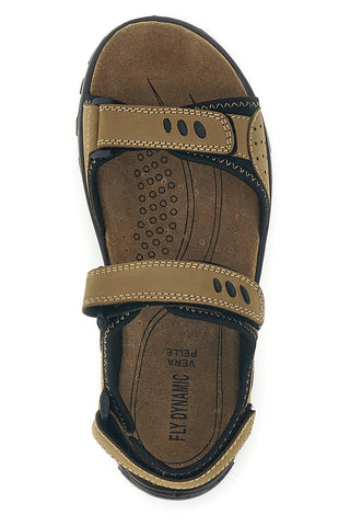 Sandali taupe in vera pelle con chiusure a strappo Fly dynamic FD10