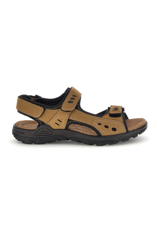 Sandali taupe in vera pelle con chiusura a strappo Fly dynamic FD11