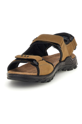 Sandalen aus echtem Leder in Taupe mit Riemenverschluss Fly dynamic FD11