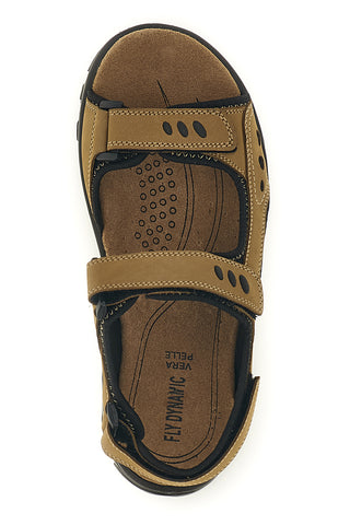 Sandalen aus echtem Leder in Taupe mit Riemenverschluss Fly dynamic FD11