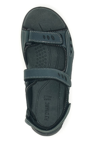 Sandali blu in vera pelle con chiusura a strappo Fly dynamic FD11