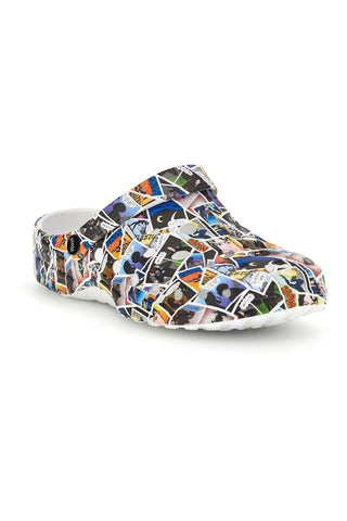 Mehrfarbige Clog-Pantoffeln mit Woz-Aufdruck 2