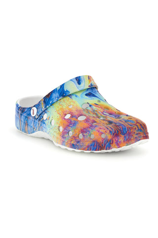 Mehrfarbige Clog-Pantoffeln mit Woz-Aufdruck 3