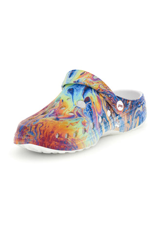 Mehrfarbige Clog-Pantoffeln mit Woz-Aufdruck 3