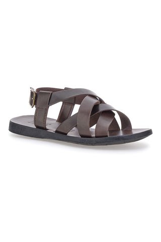 Sandali marroni con fasce incrociate Pittarello Sun 4415