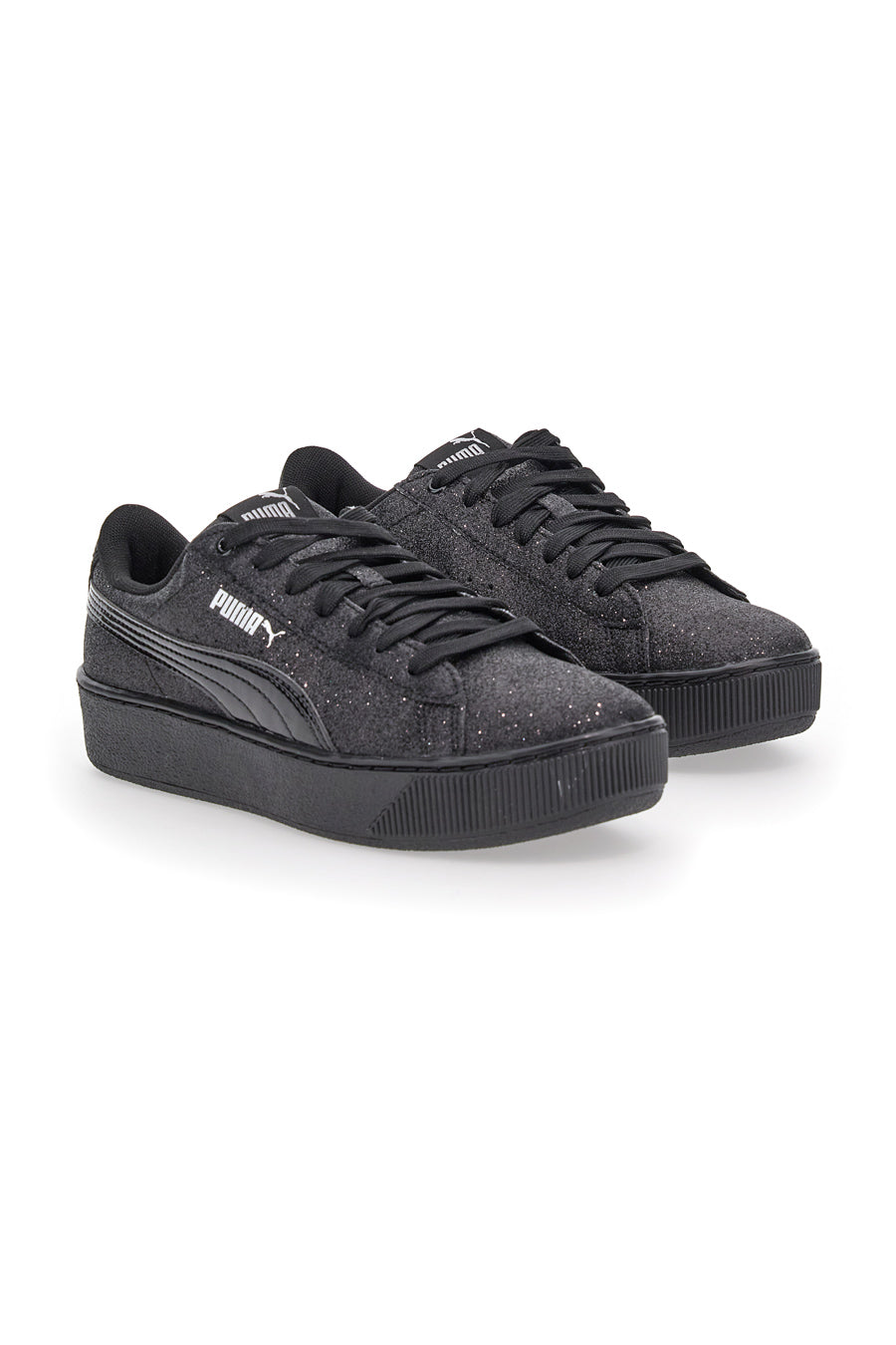 Puma Vikky Platform Glitz Jr Schwarze Turnschuhe für Mädchen