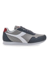 Graue Sneakers mit weißem Diadora Simple Run Frieze