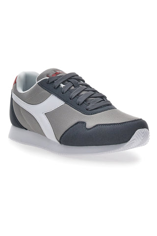 Graue Sneakers mit weißem Diadora Simple Run Frieze