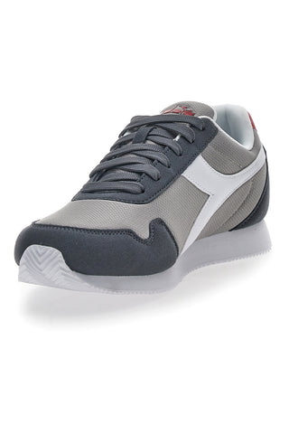 Graue Sneakers mit weißem Diadora Simple Run Frieze