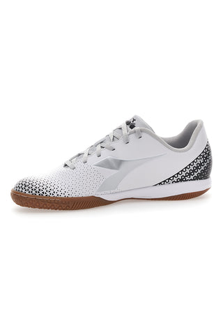 Weiße Futsal-Hallenschuhe mit silbernem Diadora Pichichi 6 IDR-Logo