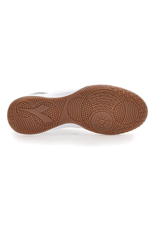 Weiße Futsal-Hallenschuhe mit silbernem Diadora Pichichi 6 IDR-Logo
