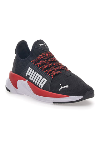 Schwarze und rote Sport-Sneaker von Puma Softride Premier Slip-On JR