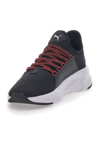 Schwarze und rote Sport-Sneaker von Puma Softride Premier Slip-On JR