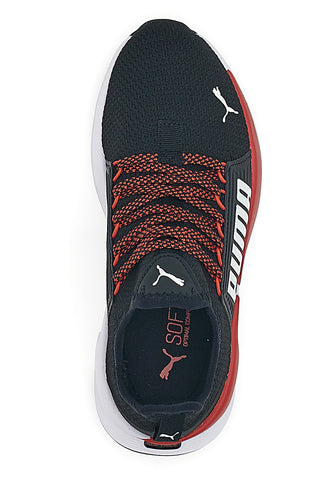 Schwarze und rote Sport-Sneaker von Puma Softride Premier Slip-On JR