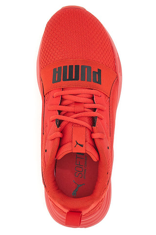 Rote Turnschuhe mit Mesh-Obermaterial Puma Wired Run Pure Jr