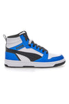 Mittelhohe Puma Rebound V6 Mid Jr.-Sneaker in Weiß und Blau