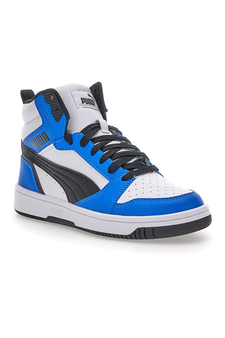 Sneakers Bianche e Blu Mid-Cut Puma Rebound V6 Mid Jr