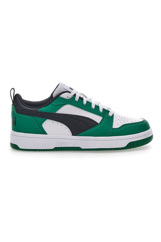 Sneakers Bianche e Verdi Con Stringa Laterale Puma Rebound V6 LO JR