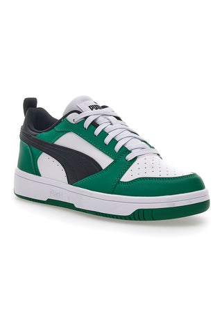 Sneakers Bianche e Verdi Con Stringa Laterale Puma Rebound V6 LO JR