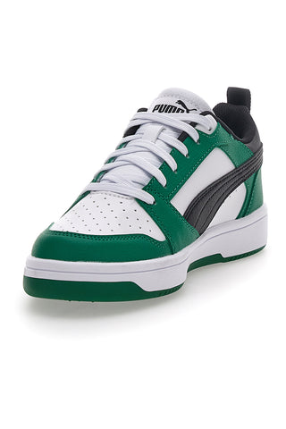 Sneakers Bianche e Verdi Con Stringa Laterale Puma Rebound V6 LO JR