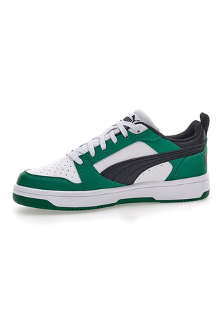 Sneakers Bianche e Verdi Con Stringa Laterale Puma Rebound V6 LO JR