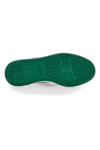 Sneakers Bianche e Verdi Con Stringa Laterale Puma Rebound V6 LO JR