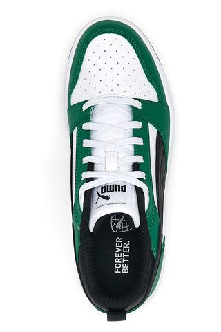 Sneakers Bianche e Verdi Con Stringa Laterale Puma Rebound V6 LO JR