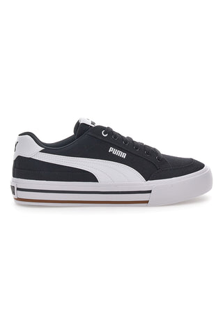 Schwarz-weiße Canvas-Sneaker Puma Court Classic Vulc Fs