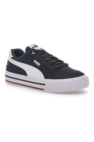 Schwarz-weiße Canvas-Sneaker Puma Court Classic Vulc Fs