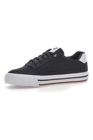 Schwarz-weiße Canvas-Sneaker Puma Court Classic Vulc Fs