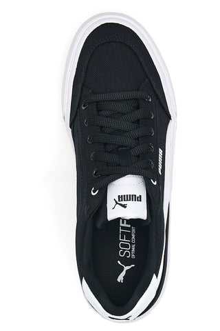Schwarz-weiße Canvas-Sneaker Puma Court Classic Vulc Fs
