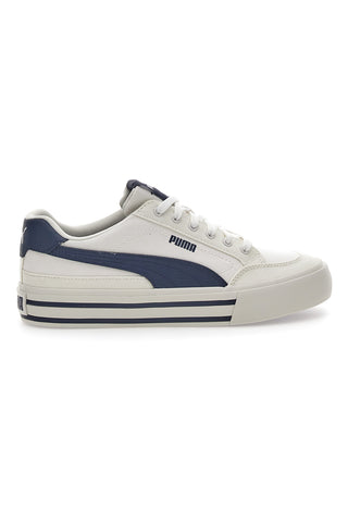 Weiße Puma-Sneaker „Court Classic Vulc FS“ für Herren mit blauen Details