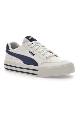 Weiße Puma-Sneaker „Court Classic Vulc FS“ für Herren mit blauen Details