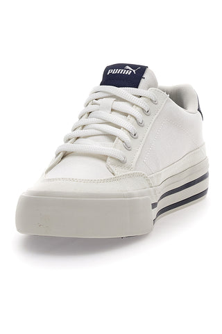Weiße Puma-Sneaker „Court Classic Vulc FS“ für Herren mit blauen Details