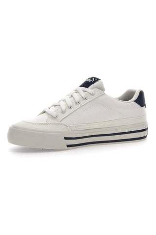 Weiße Puma-Sneaker „Court Classic Vulc FS“ für Herren mit blauen Details