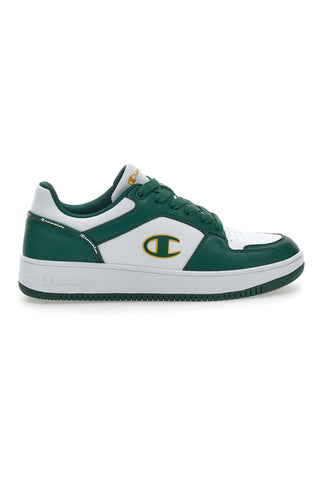 Weiße und grüne Champion Rebound 2.0 Low-Sneaker