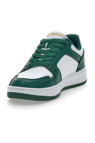 Weiße und grüne Champion Rebound 2.0 Low-Sneaker