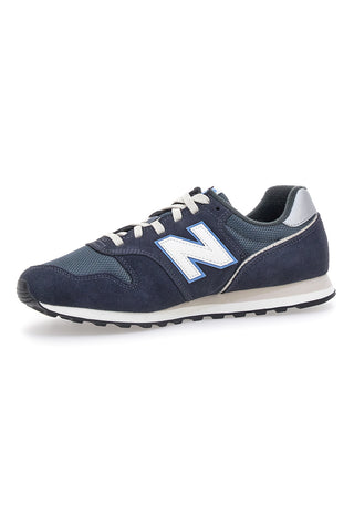 Blaue Eclipse-Sneaker mit Echtledereinsätzen New Balance 373