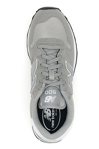 Graue New Balance 500-Sneaker mit Schnürsenkeln