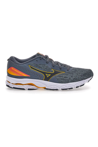 Graue Laufschuhe mit seitlichem Logo Mizuno Wave Prodigy 5