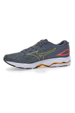 Graue Laufschuhe mit seitlichem Logo Mizuno Wave Prodigy 5