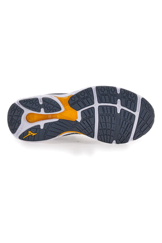 Graue Laufschuhe mit seitlichem Logo Mizuno Wave Prodigy 5